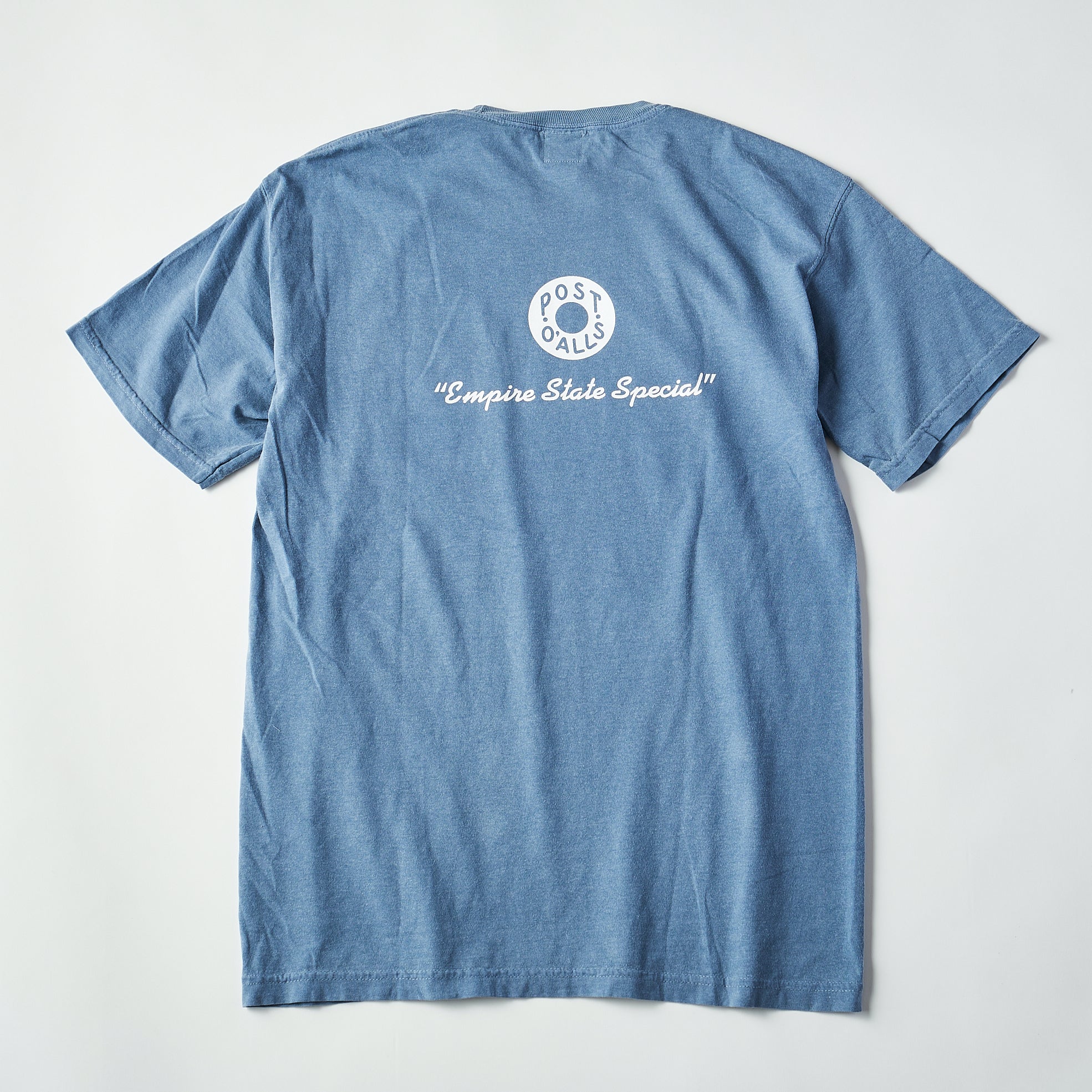#3005 ESS pocket Tee B3 : pigment dyed cotton jersey blue x white