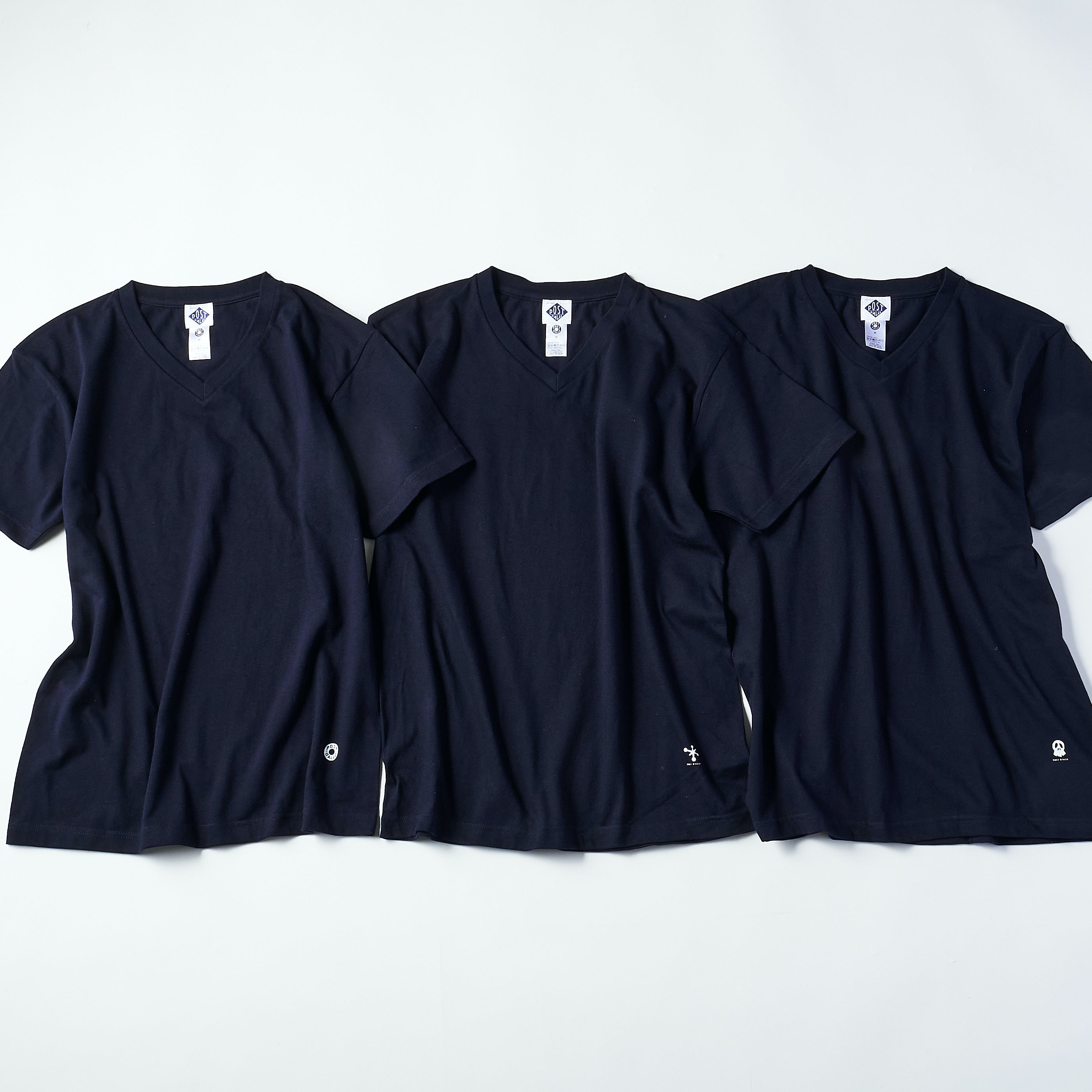 V neck 3pack tee Ver.2 (3PV2-NV) : navy (Shop Special)