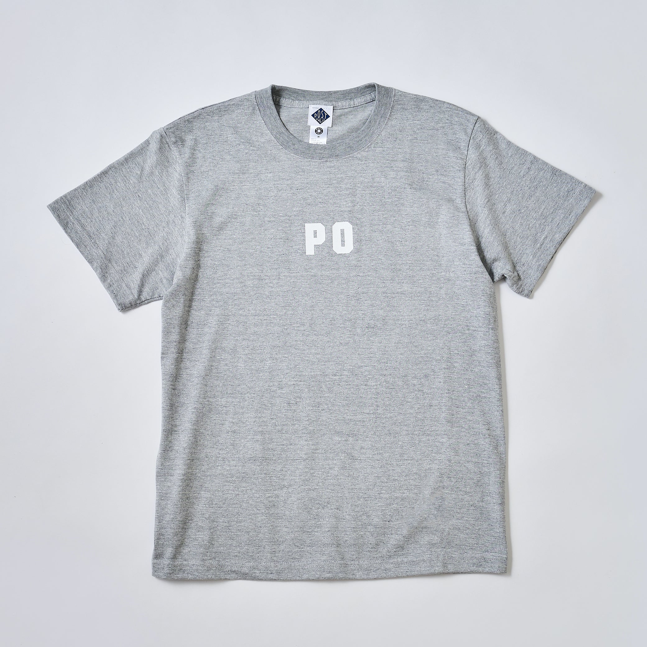 #3007 PO Logo Tee : ash heather x white