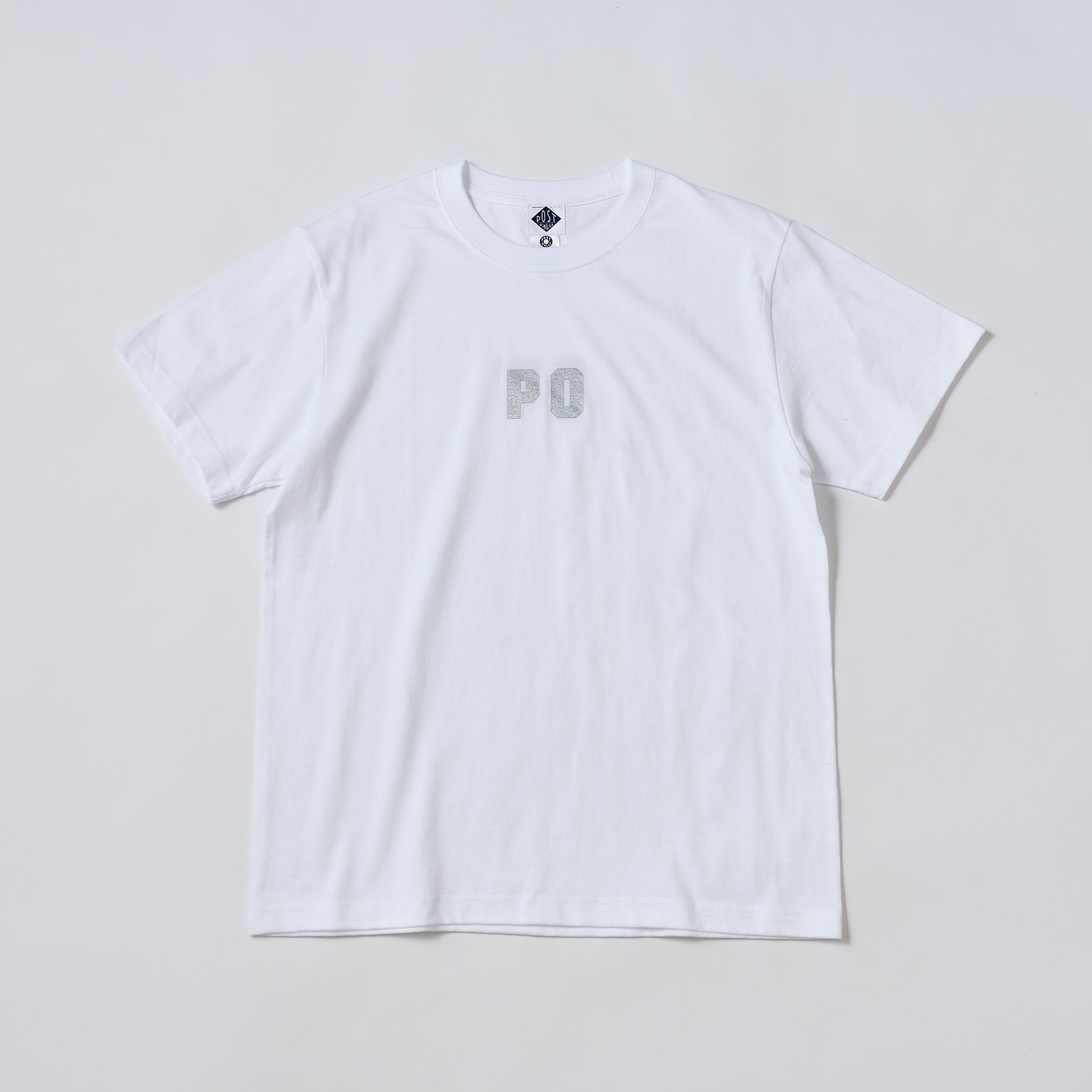 #3007-WS PO Logo Tee : white x silver sparkle