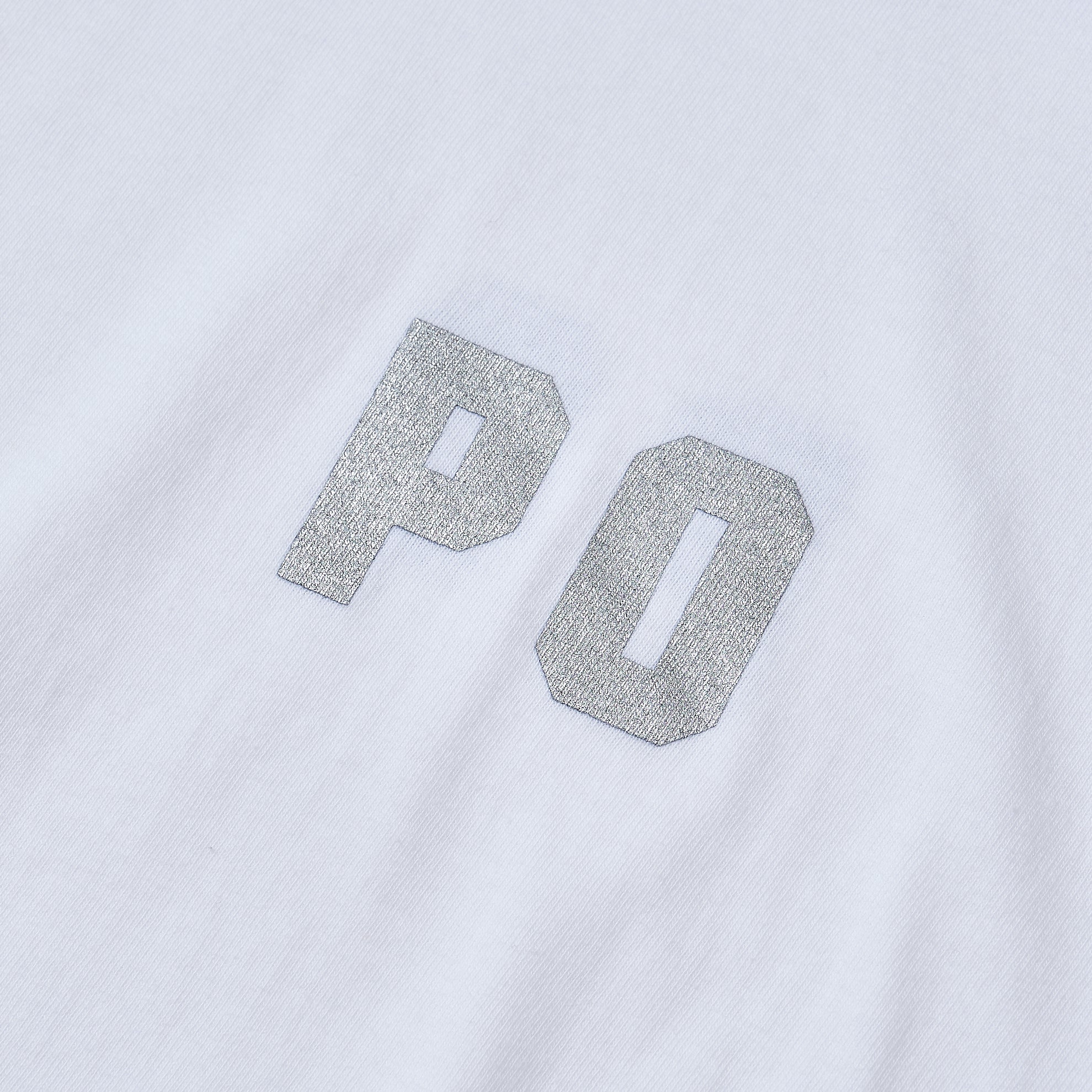 #3007-WS PO Logo Tee : white x silver sparkle