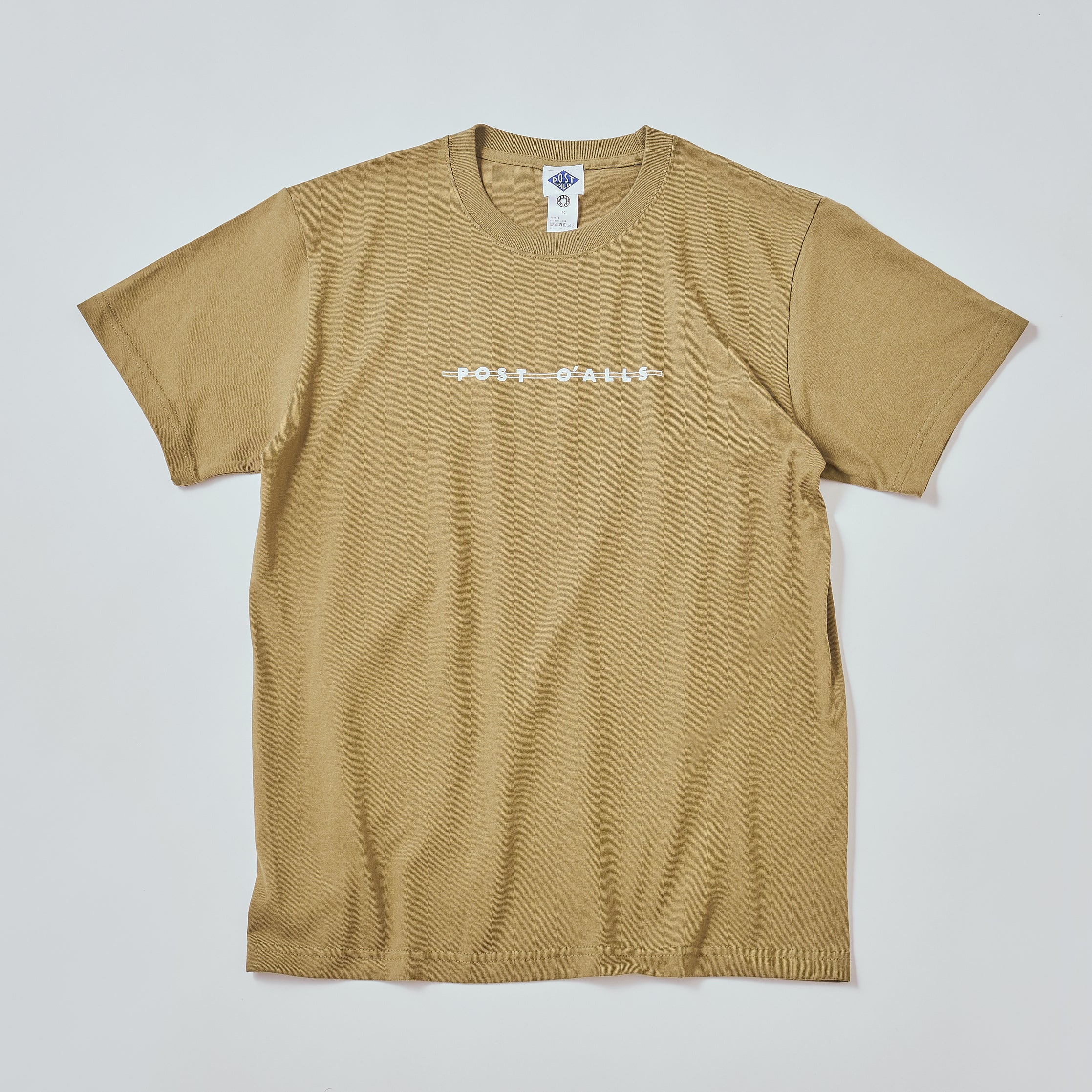 #3008 Shop Logo Tee : sand x white