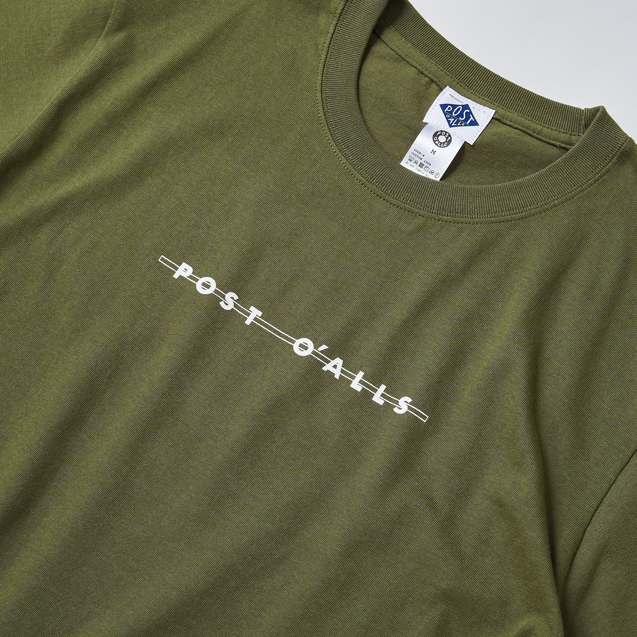 #3008 Shop Logo Tee : olive x white