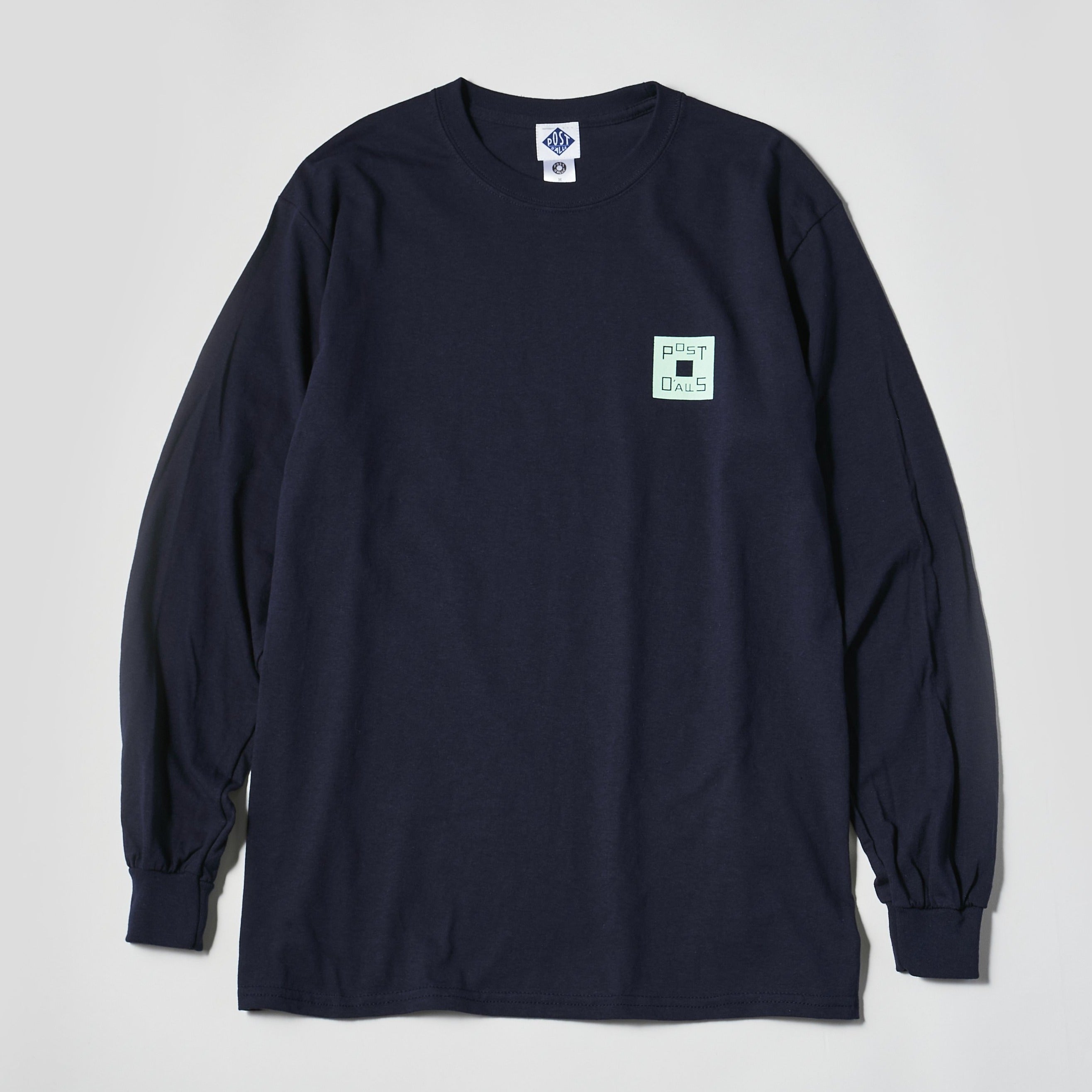 #3704 Square Donut L/S Tee : navy x green 
