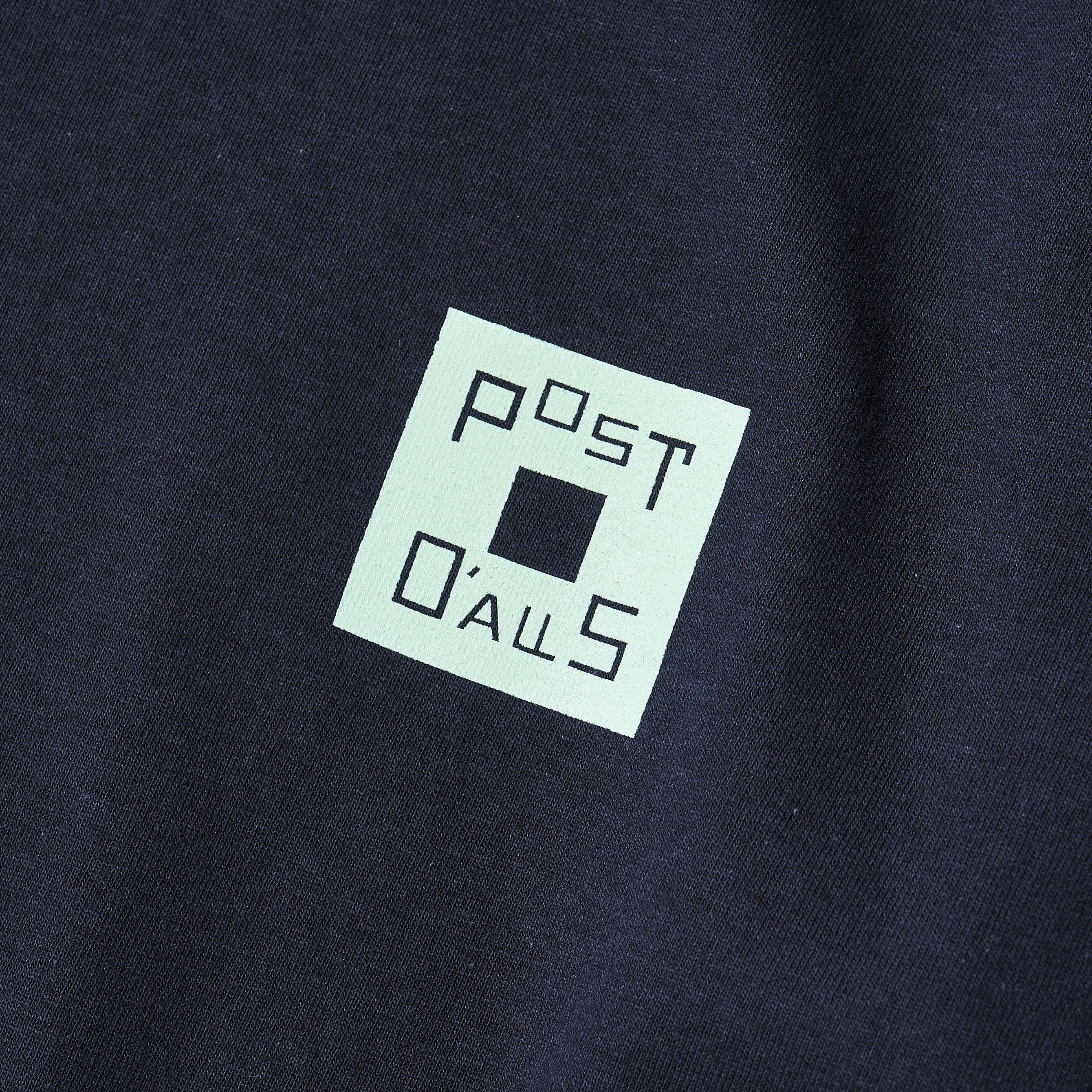 #3704 Square Donut L/S Tee : navy x green 