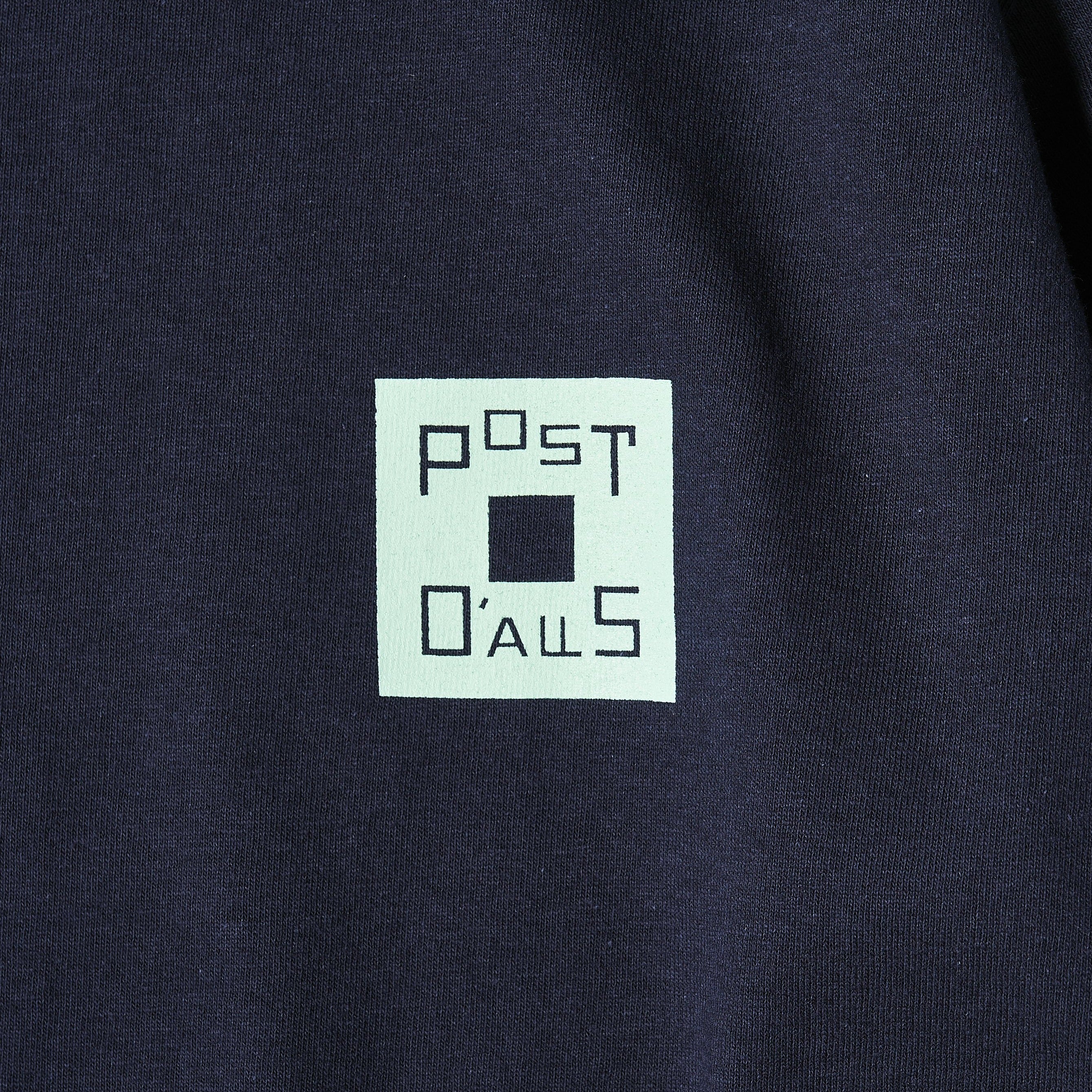#3704 Square Donut L/S Tee : navy x green 