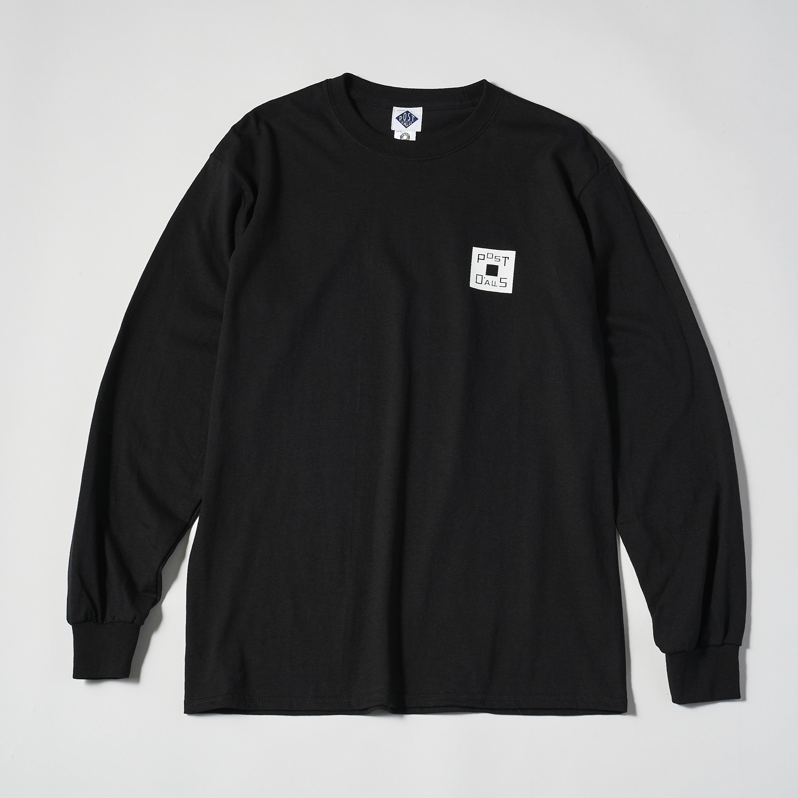 #3704 Square Donut L/S Tee: black x white 