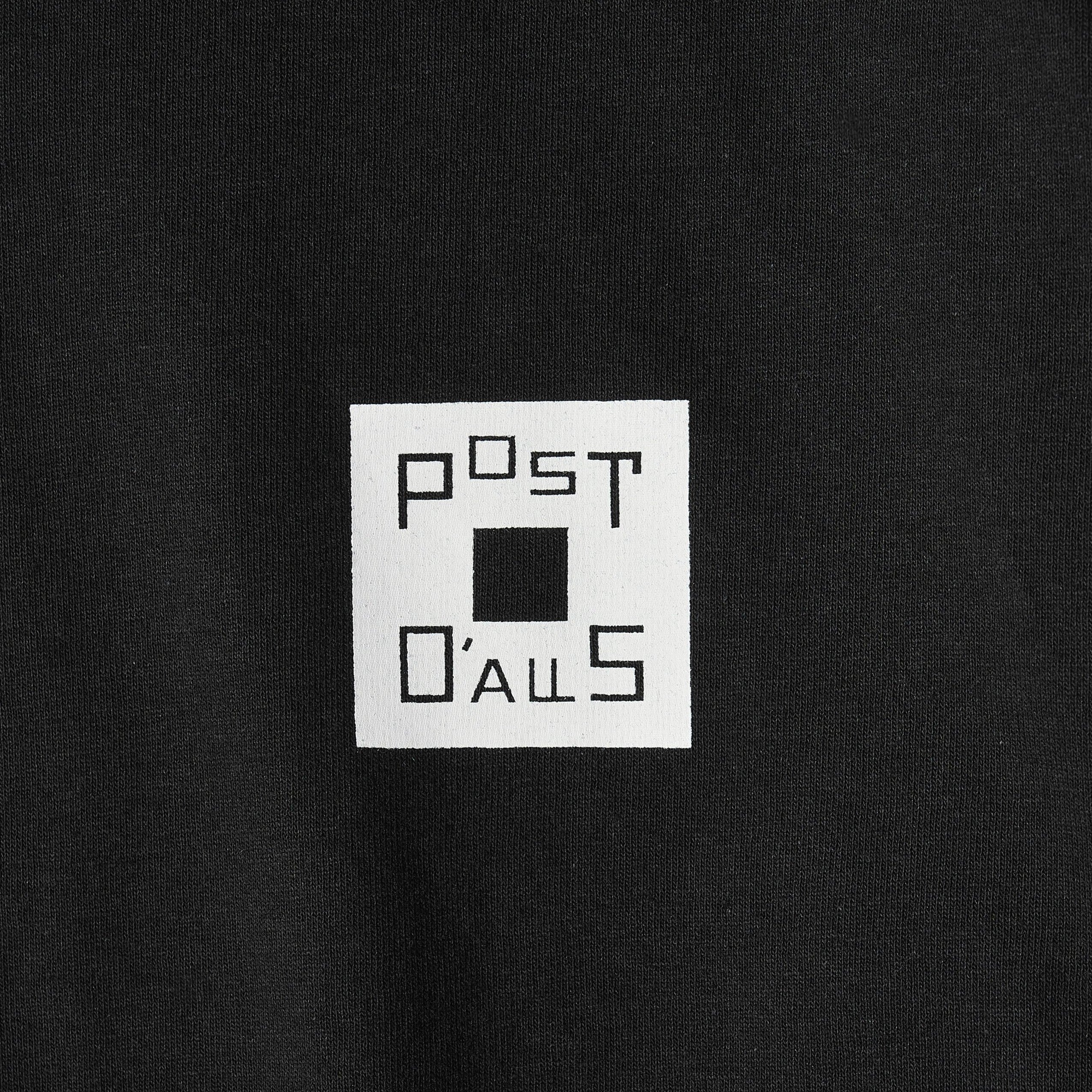 #3704 Square Donut L/S Tee: black x white 