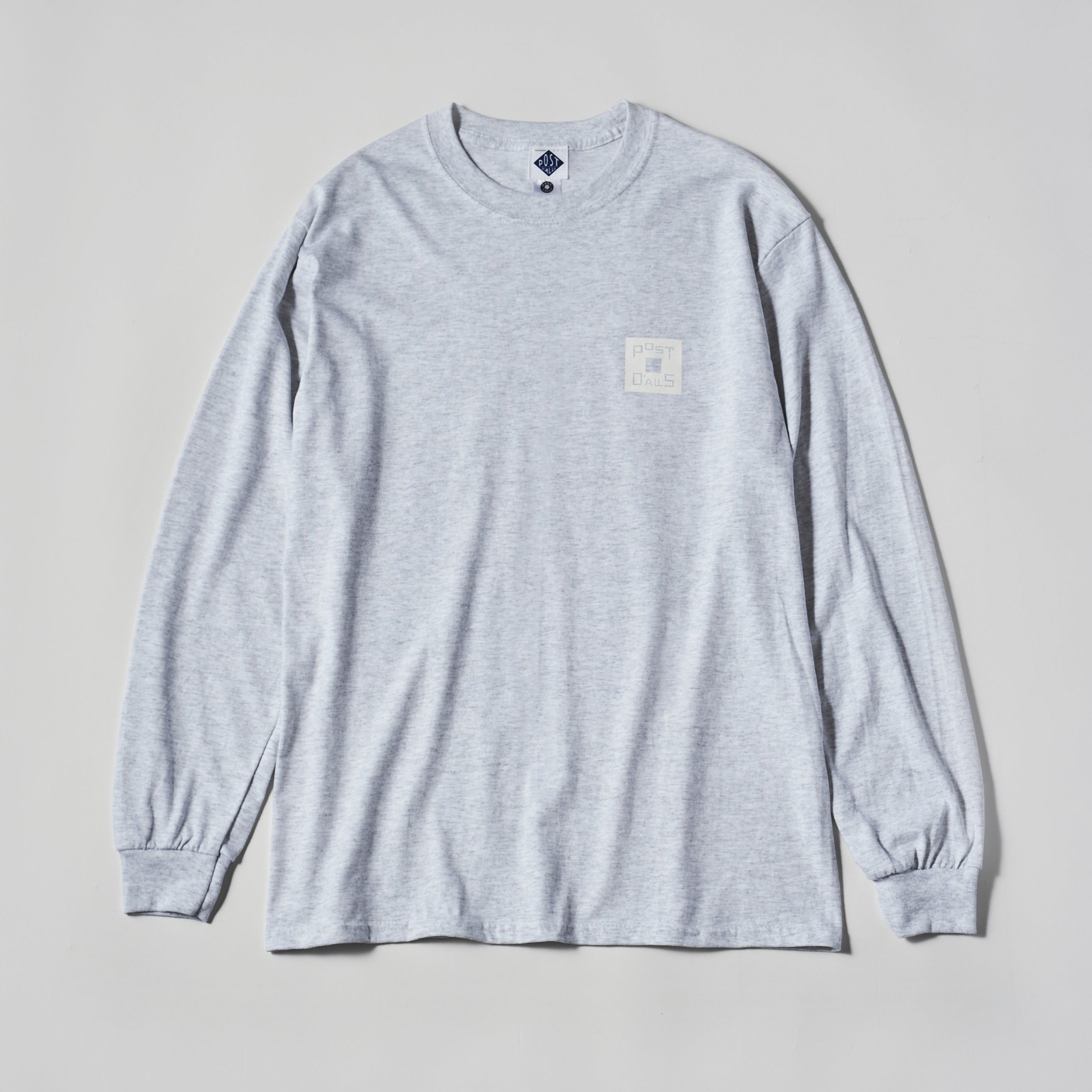 #3704 Square Donut L/S Tee: ash x white 