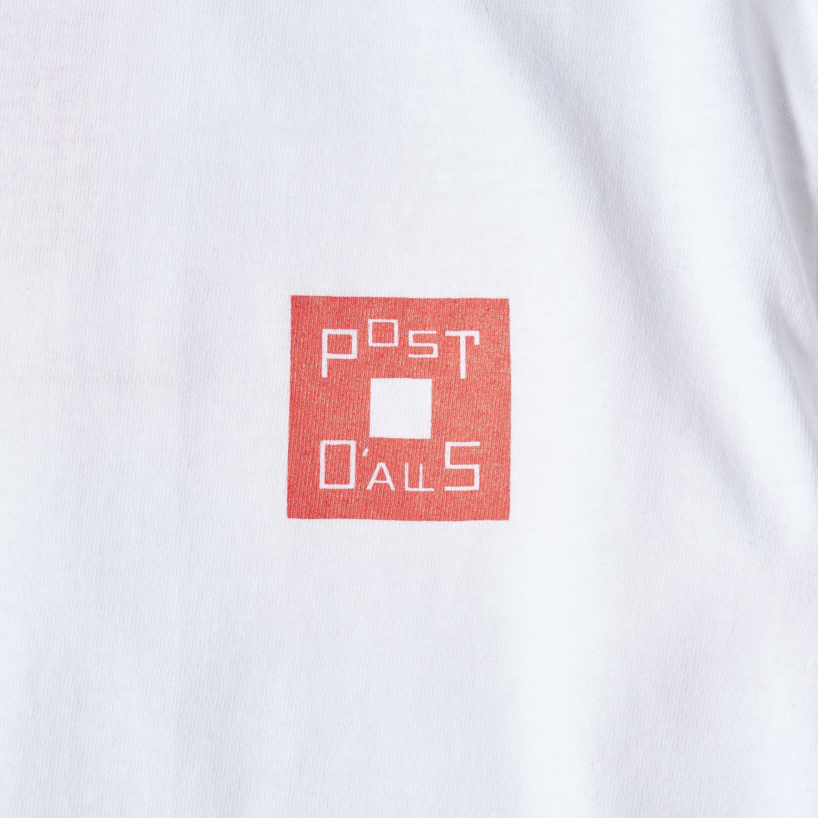 #3704 Square Donut L/S Tee : white x salmon pink 