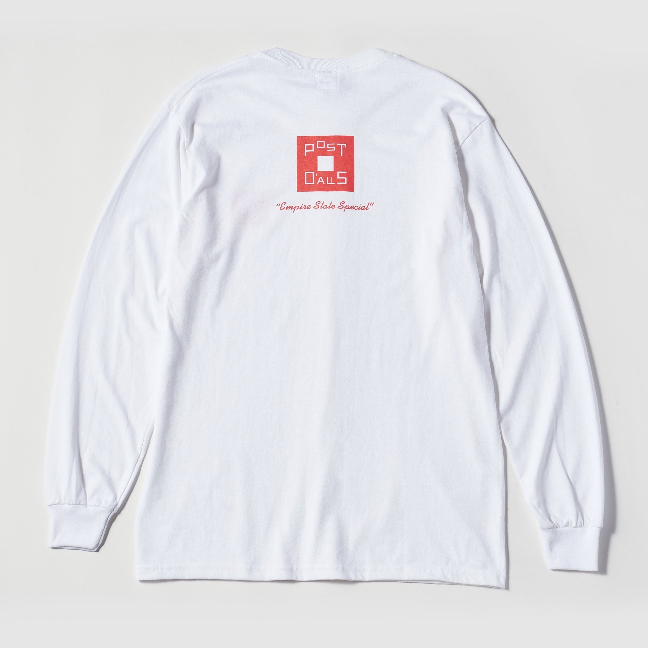 #3704 Square Donut L/S Tee : white x salmon pink 