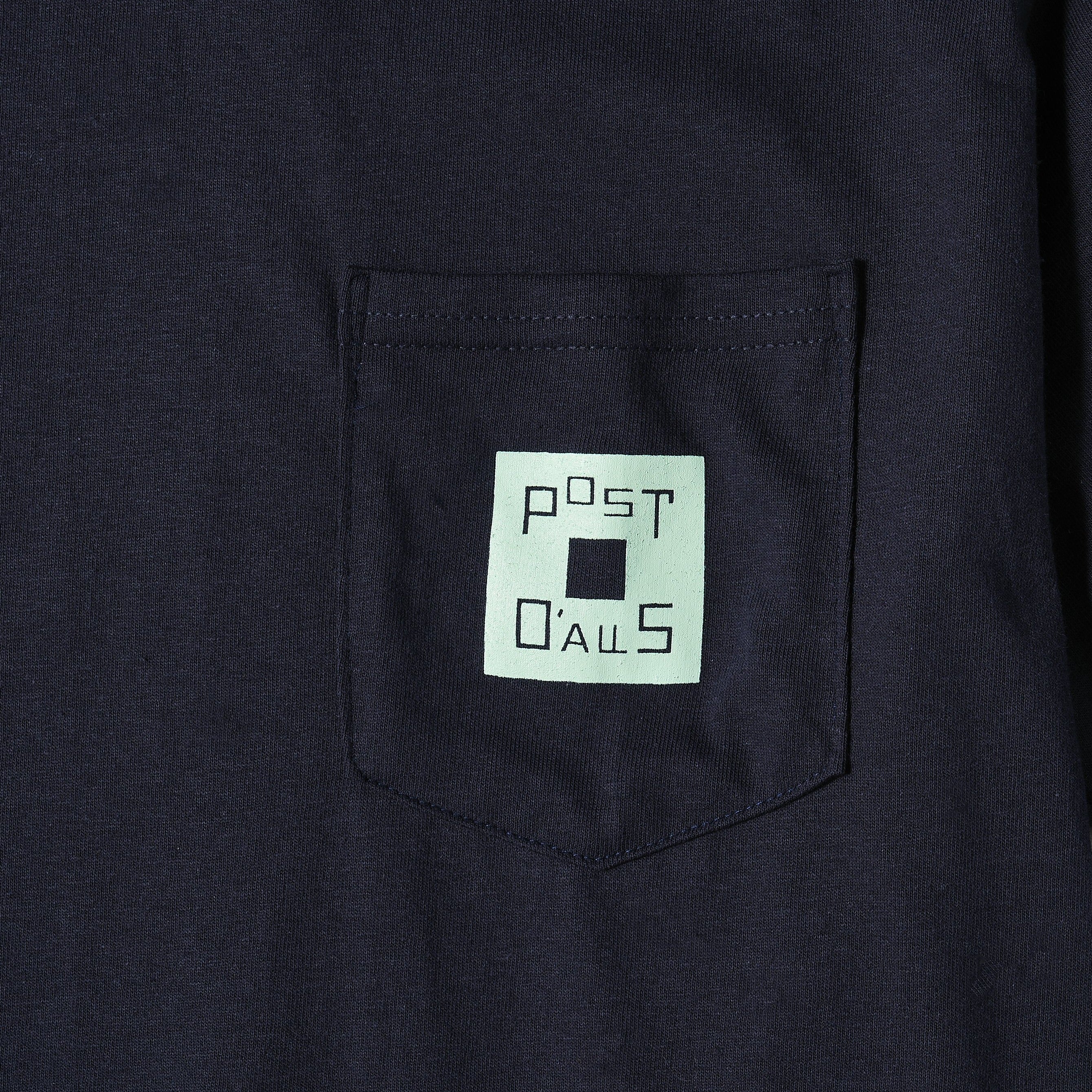 #3006 Square Donut Pocket Tee : navy x green 