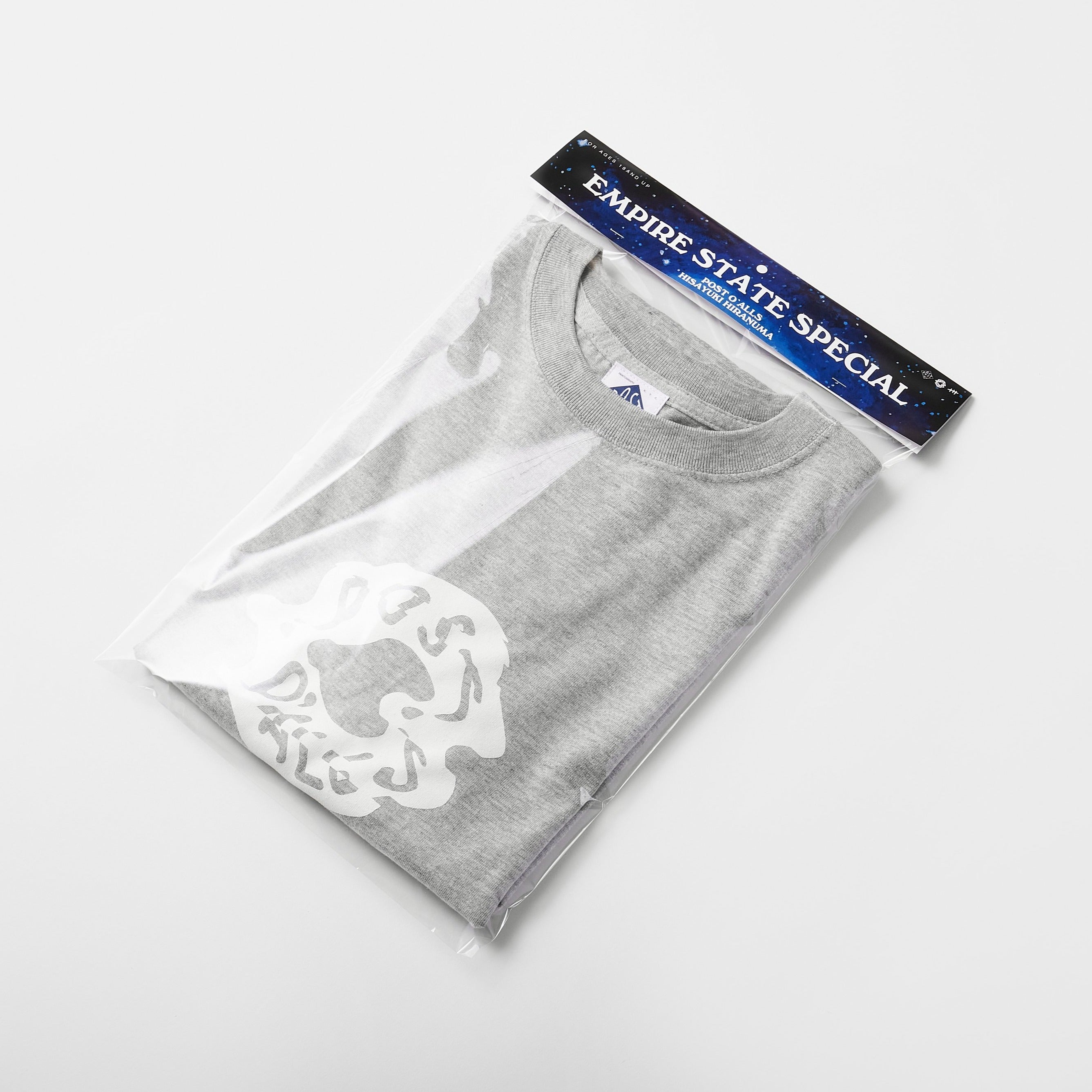 めまい DONUTS Tee : Grey Heather x White Print
