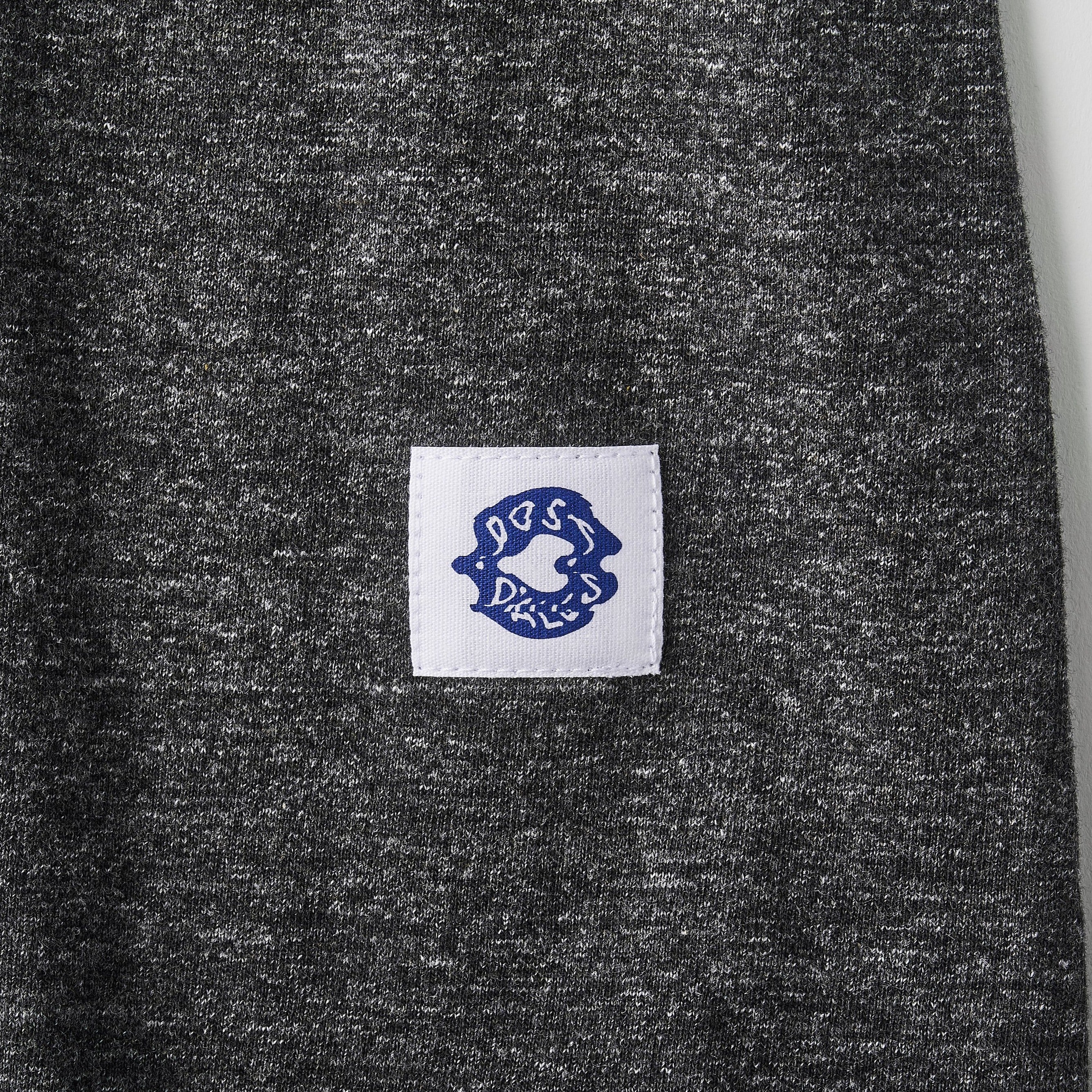 めまい DONUTS Tee : Black Heather x White Print