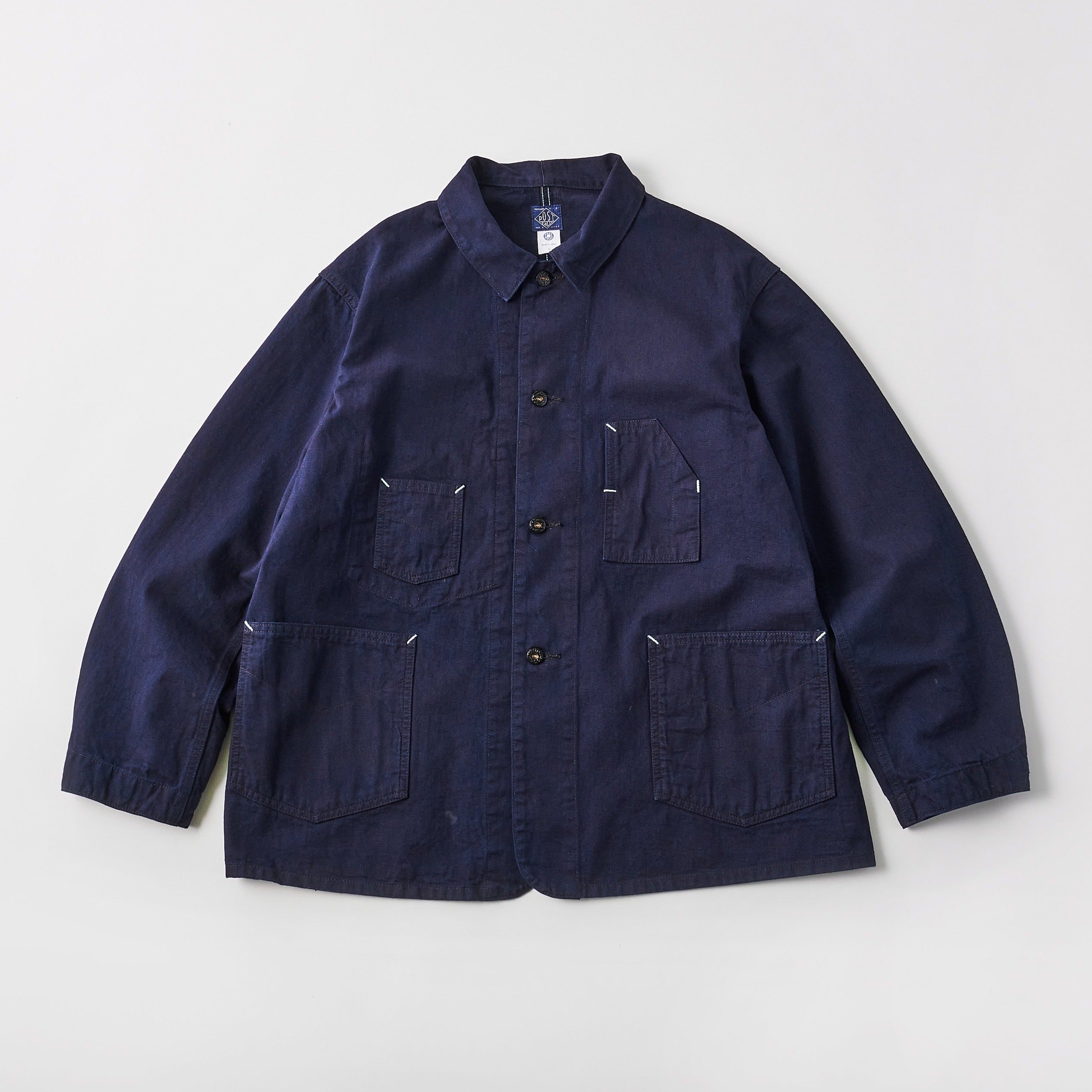 #1111 DeLuxe Railroader FT1 : flat twill indigo – POST OʼALLS