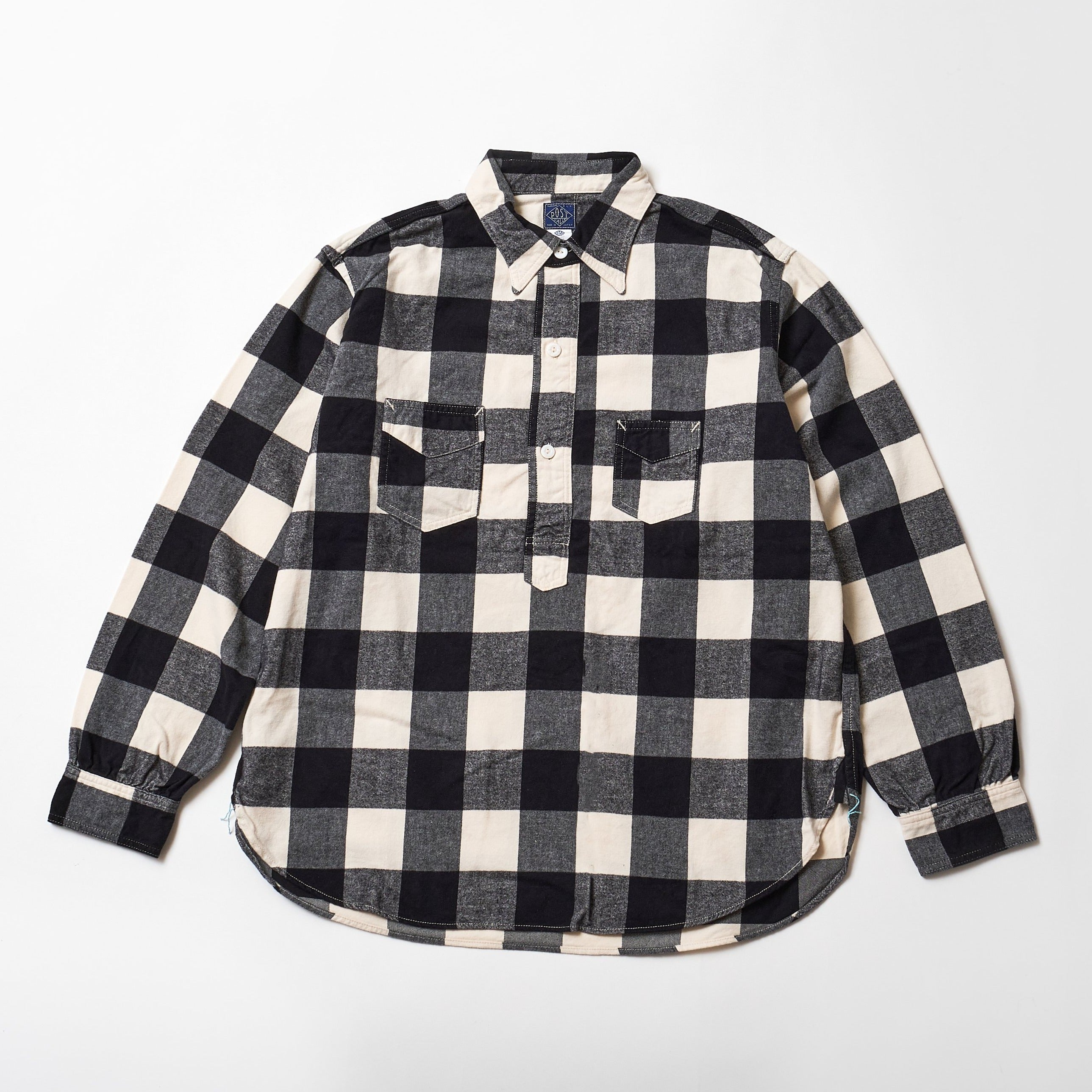 #3208 De Luxe CF2 : cotton flannel block check black x white