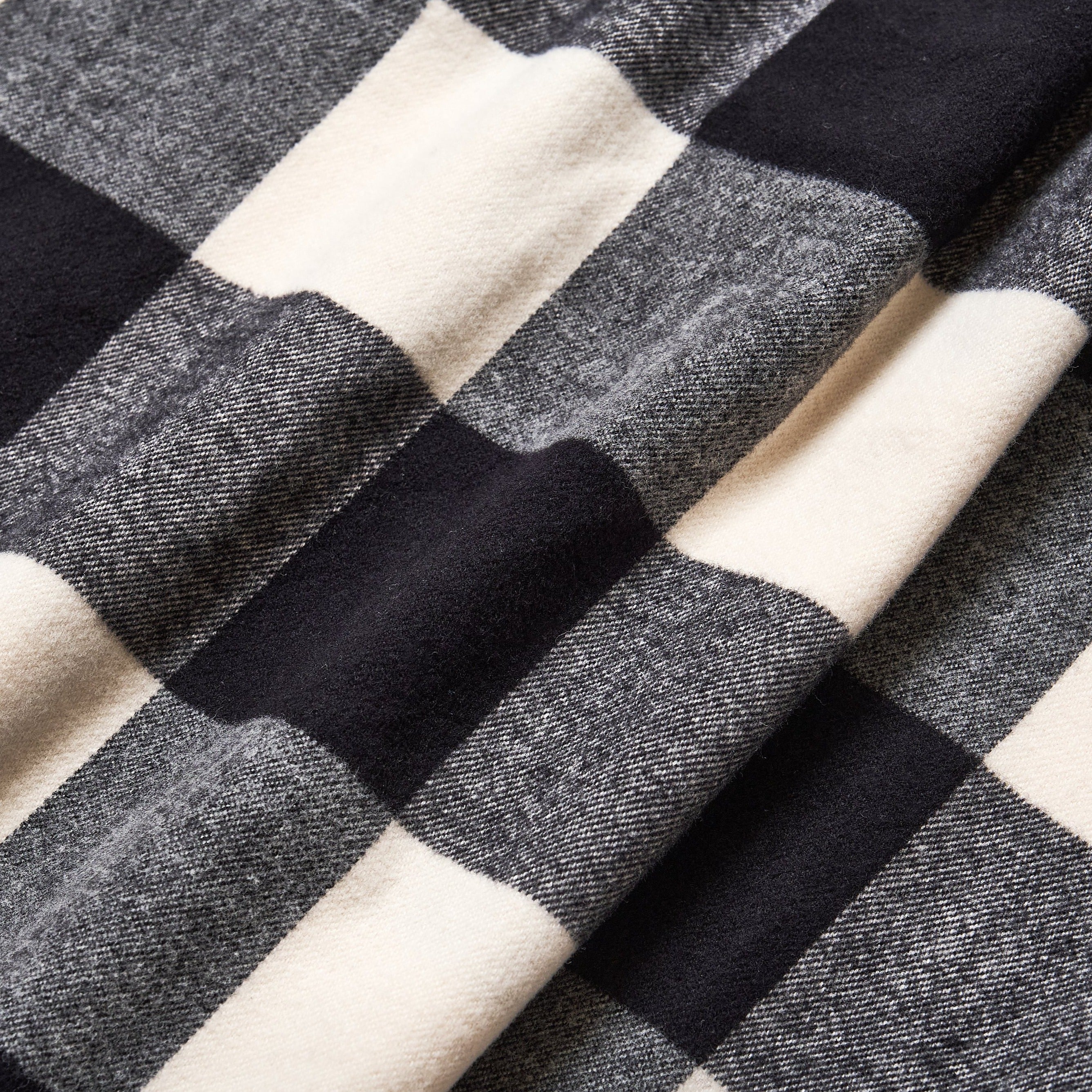 #3208 De Luxe CF2 : cotton flannel block check black x white