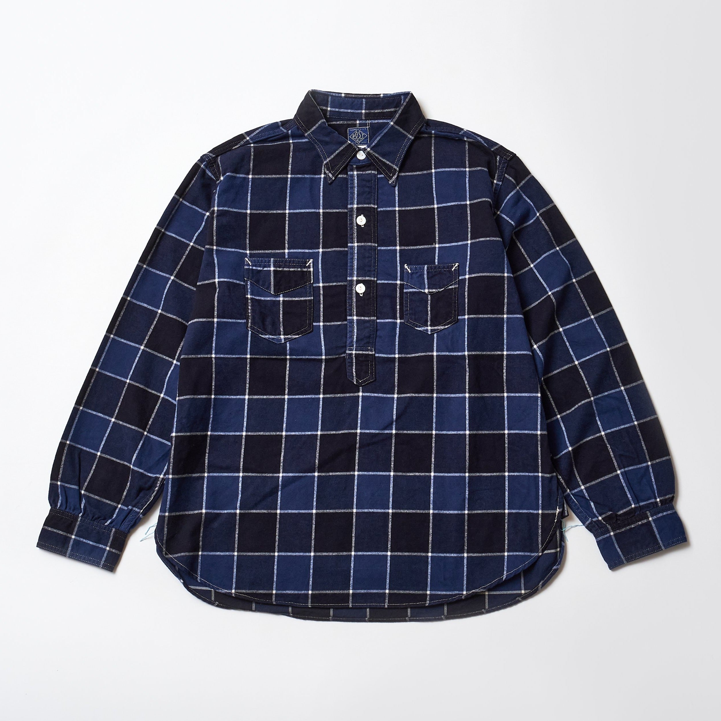 #3208 De Luxe CF3 : cotton flannel block plaid navy plaid