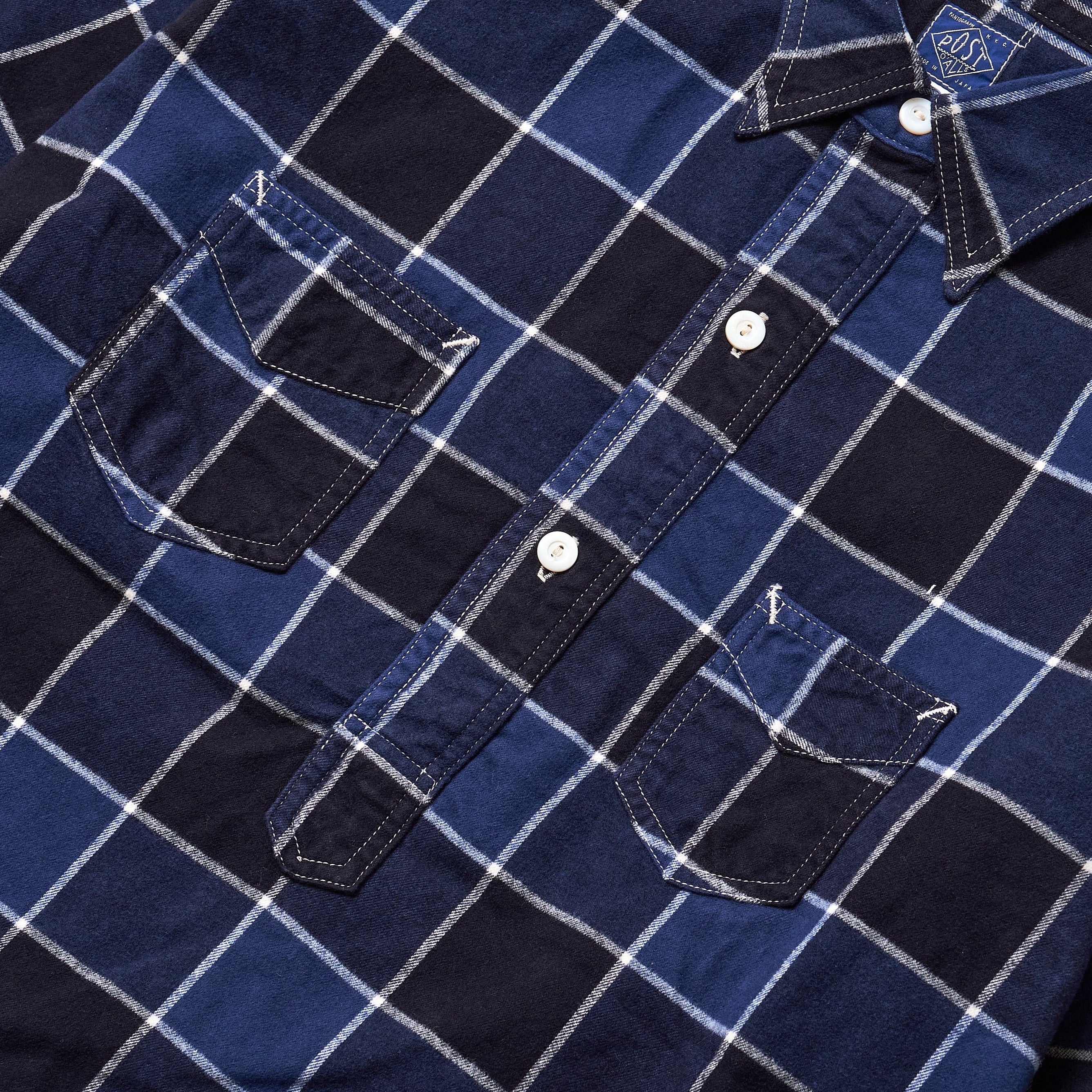 #3208 De Luxe CF3 : cotton flannel block plaid navy plaid