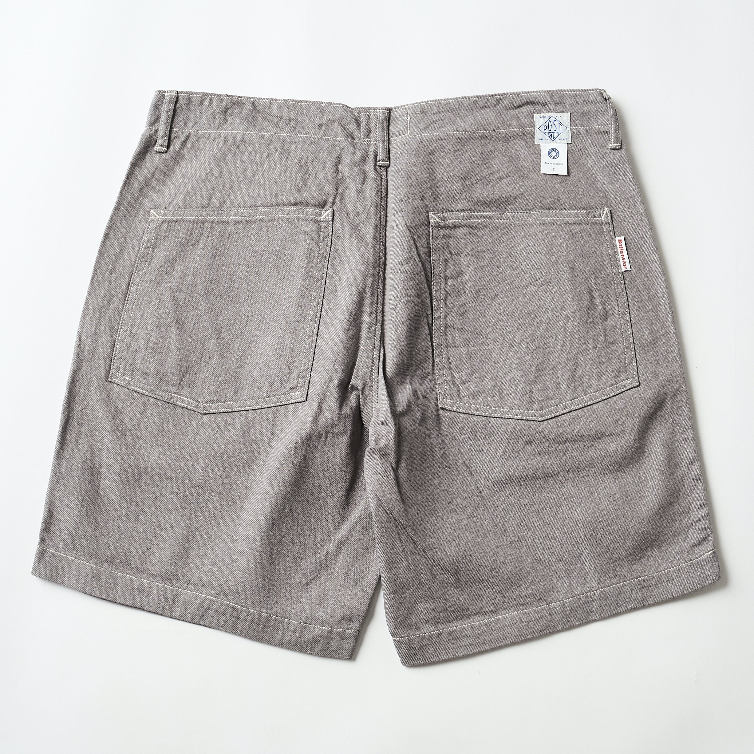 Post Overalls x Battenwear : New Maker Shorts Color Denim grey