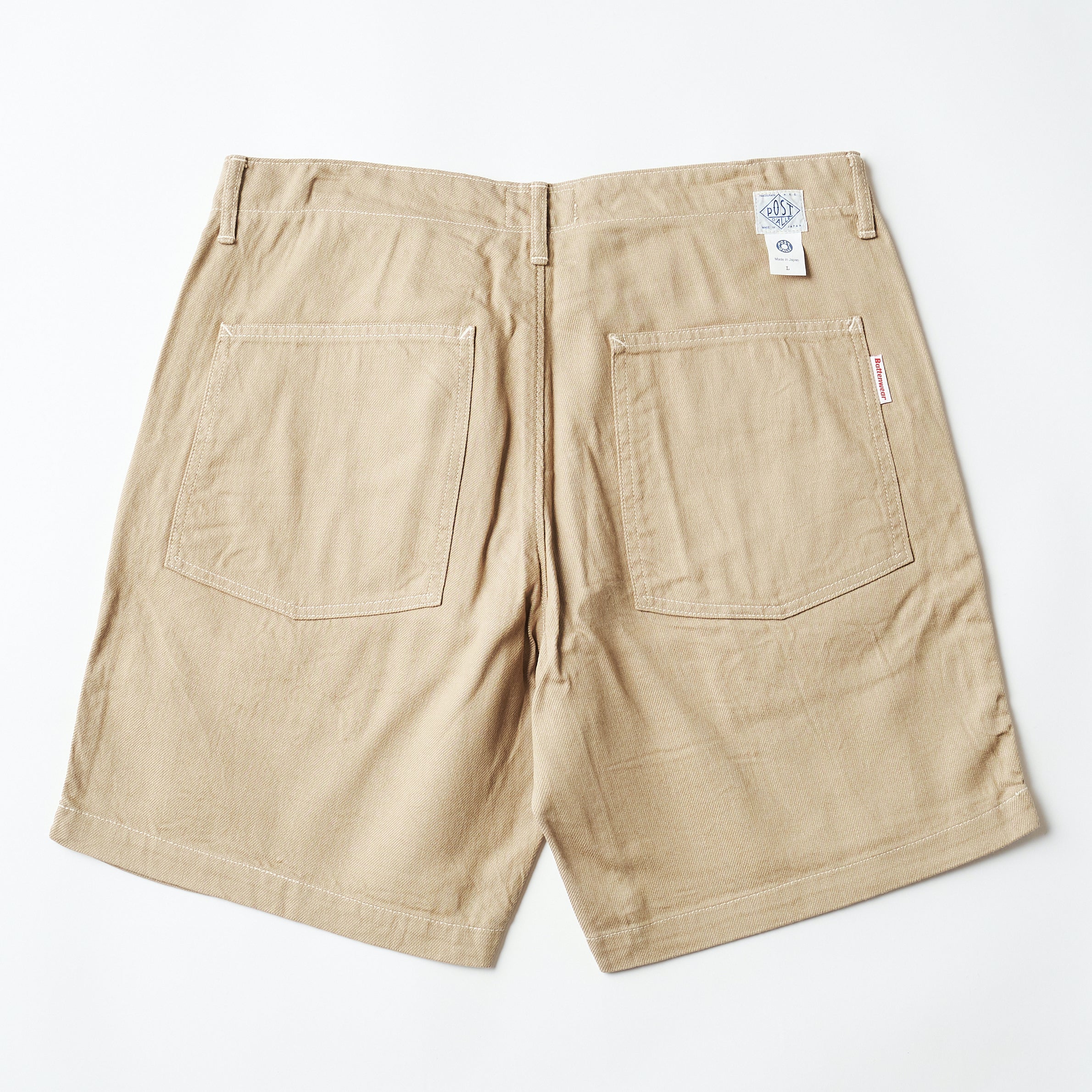 Post Overalls x Battenwear : New Maker Shorts Color Denim khaki
