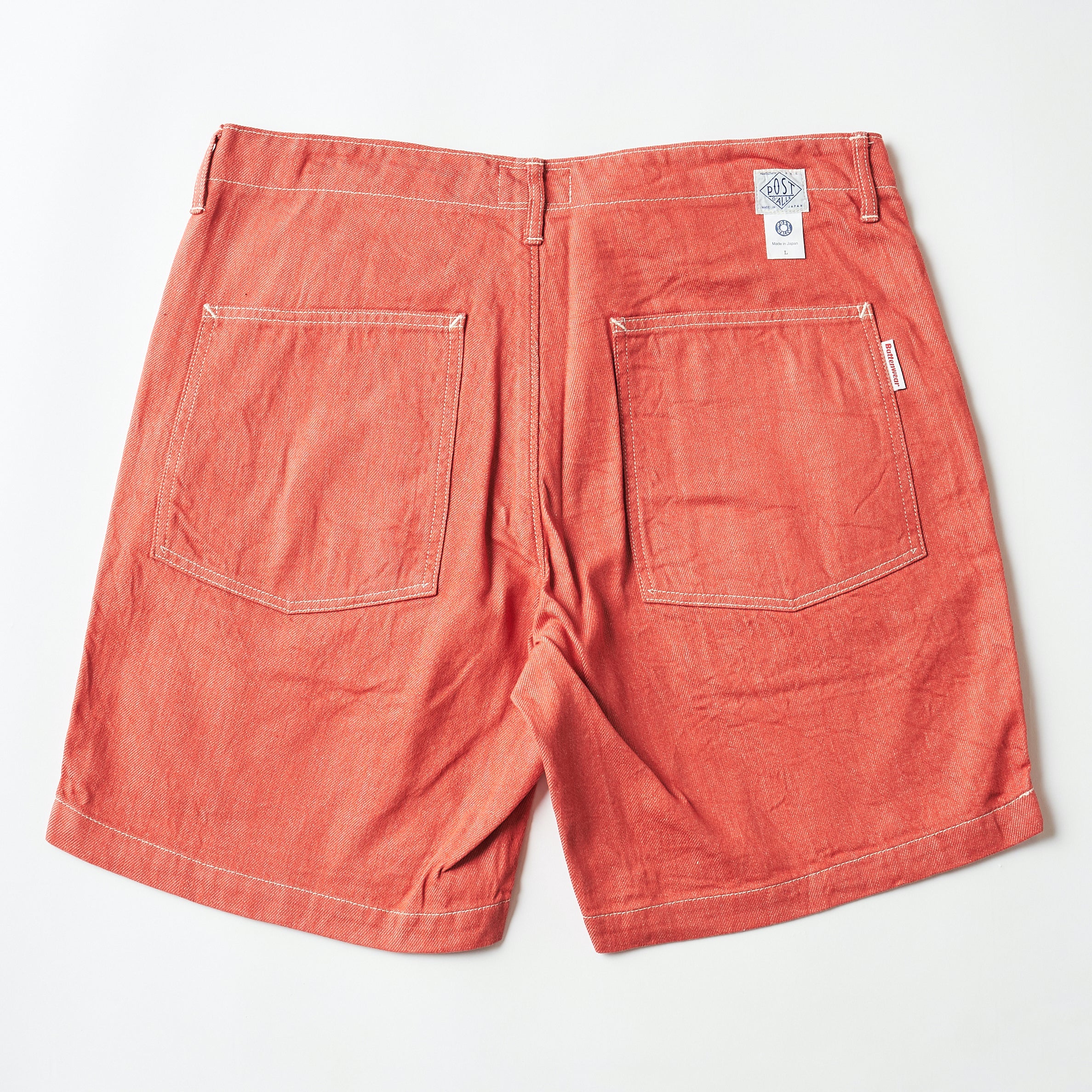 Post Overalls x Battenwear : New Maker Shorts Color Denim salmon